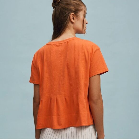 NWT Anthropologie Top Pilcro Pleated Swing Tee Red Size Large - Picture 6 of 7